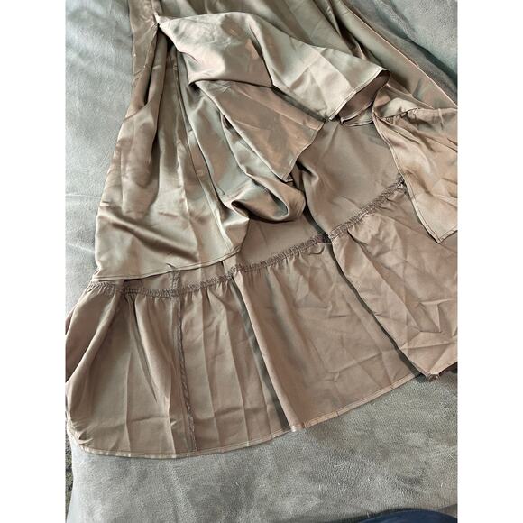 NWT SMY MuMu Size Medium Clarissa Corset Dress Dune Luxe Satin Brown Wedding - Picture 9 of 11